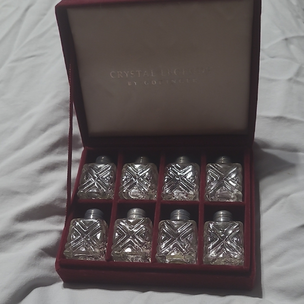 Godinger Crystal Salt and Pepper Shakers Set - Silver and Clear